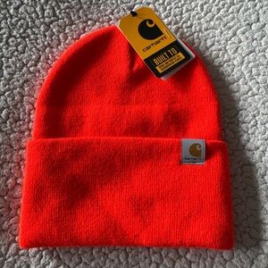NWT Carhartt Brite Neon Orange Knit Cuffed Unisex Beanie Hat